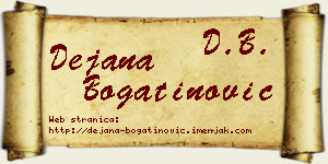 Dejana Bogatinović vizit kartica